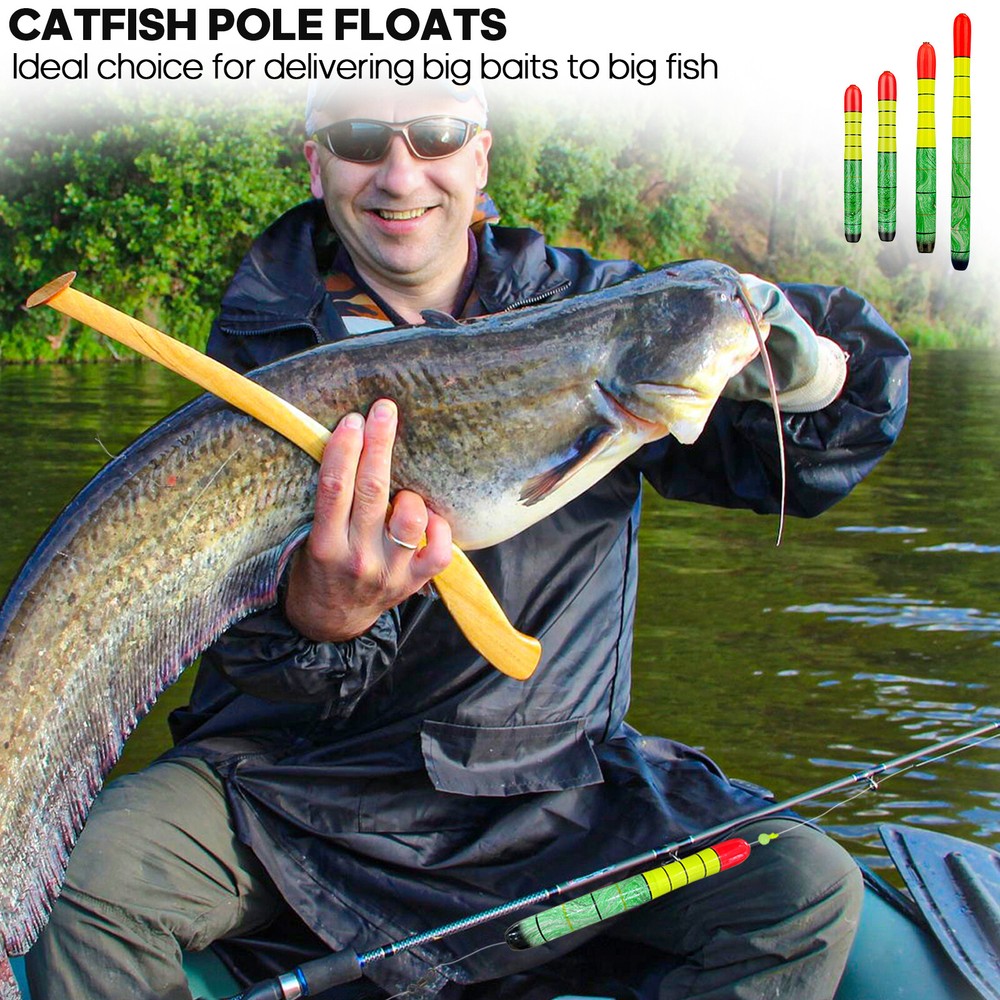3pcs High Visibility Weighted Catfish Pole Floats Catfish Bobber Zing Float