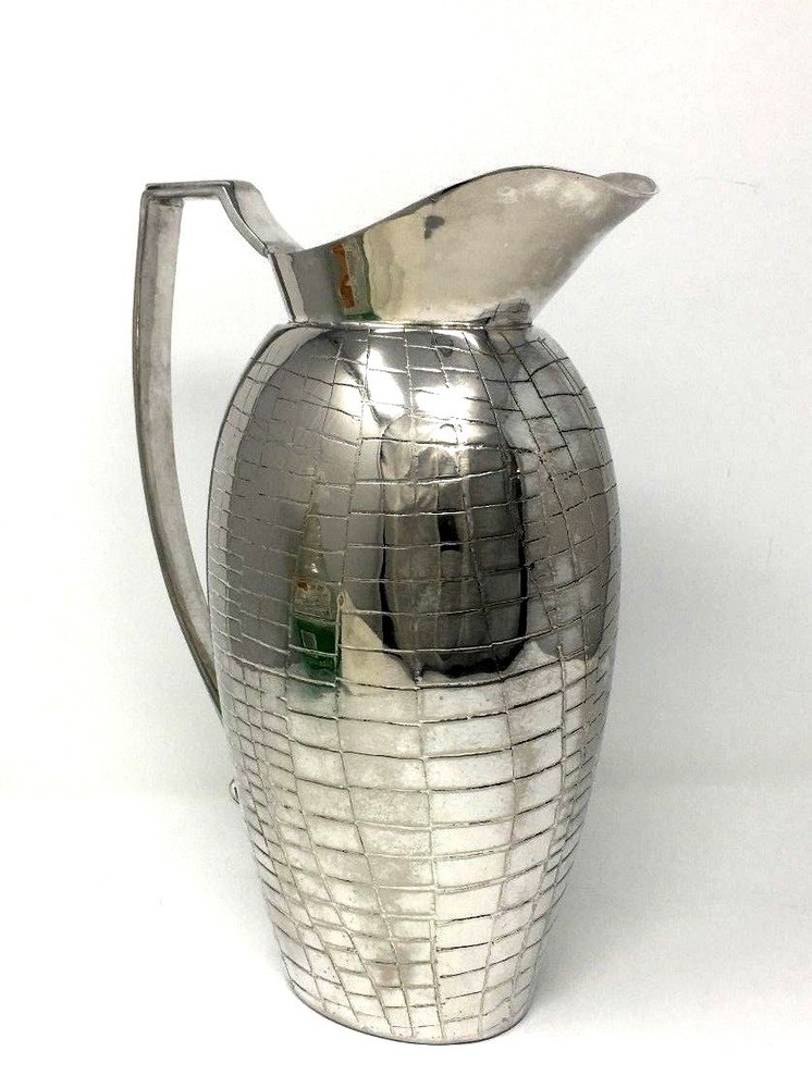Vintage Rare Silver Plated Pitcher with Alligator Pattern