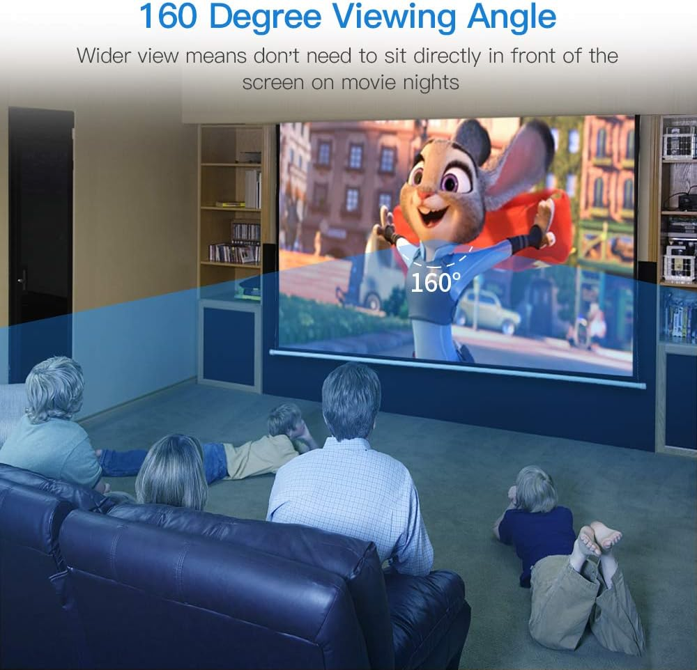 120" Portable Wall/Ceiling Mounted Electric Projector Screen with Remote Control