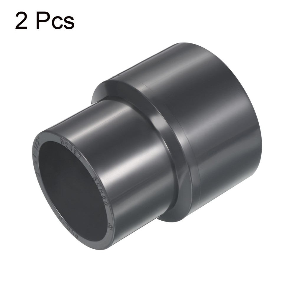 UPVC Reducer Pipe Fitting 2"x 1-1/2" Program Socket 80 2pcs