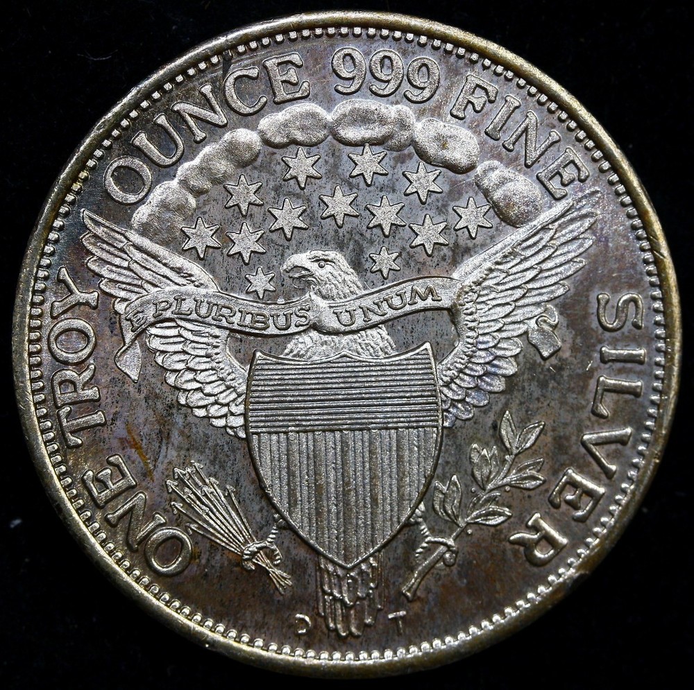 VINTAGE Liberty “Draped Bust Style “Eagle Back Pattern 1OZ .999 Fine Silver