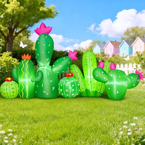 7 FT Spring Easter Inflatable Cactus Outdoor Decoration, Inflatable Cactus