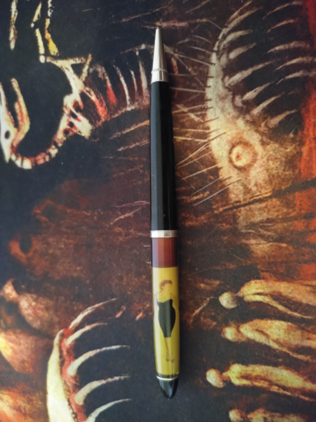 Vintage Stripper Naked Lady Floaty Pen & Pencil Made in Denmark