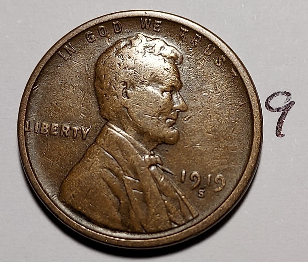1919-S Lincoln Wheat Cent         #9