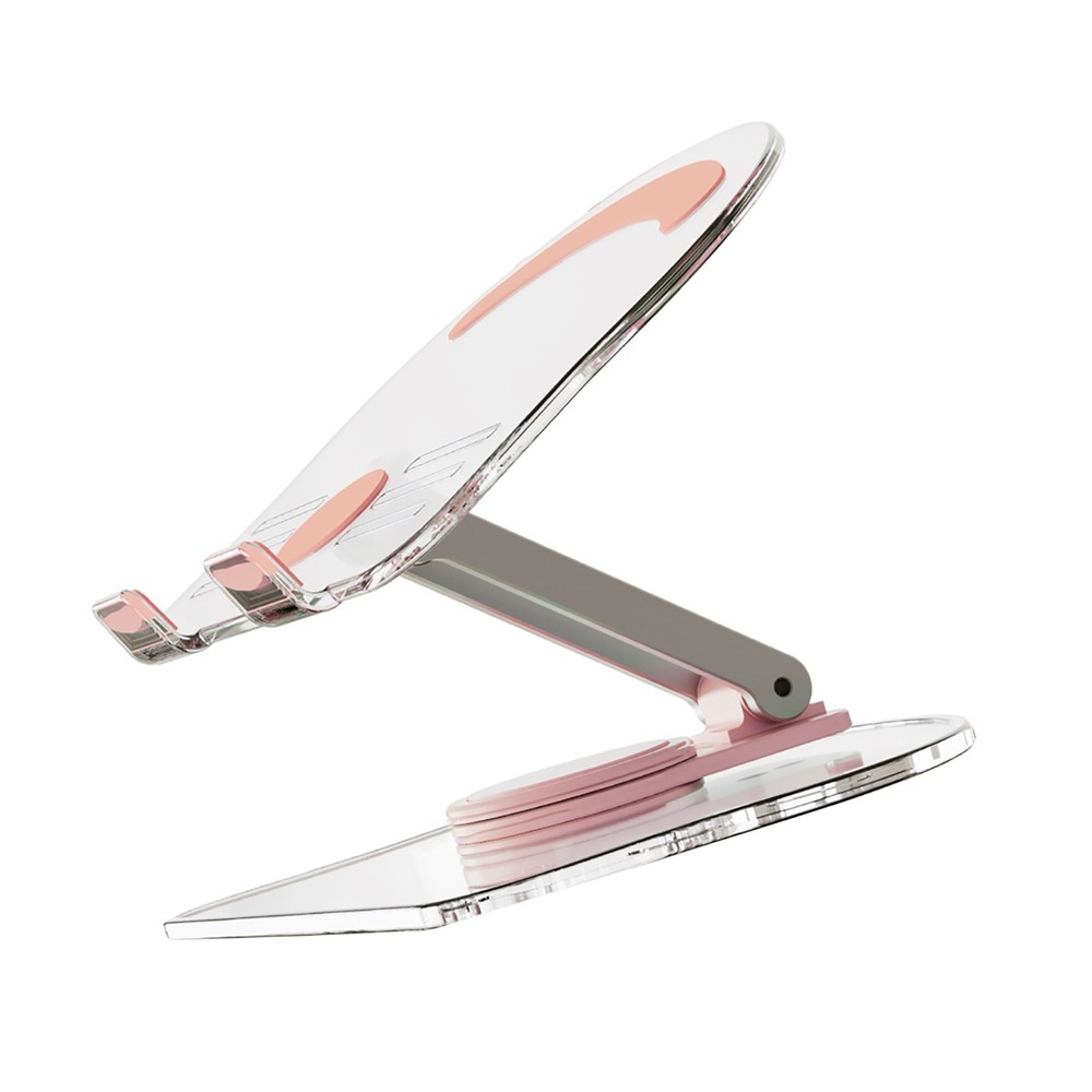 Acrylic Tablet Stand Desktop Foldable Holder 360° Rotation Base Clear Bracket gq