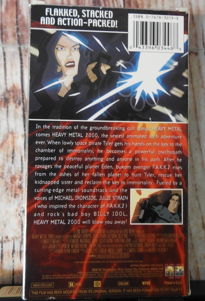 Heavy Metal 2000 (VHS, 2000) Metallic Silver colored Slipcase