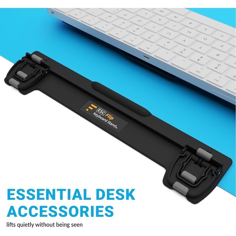 Ergonomic Flip Keyboard Stand Compact Riser Non-Slip Stability Adjustable Angles
