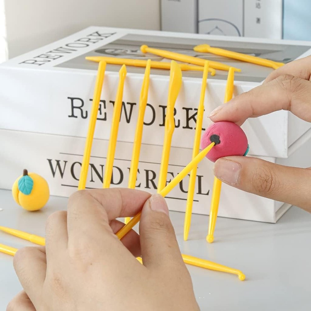 Pottery Modeling Tools Set, 14 Plastic Carving Instruments for Creative Projects