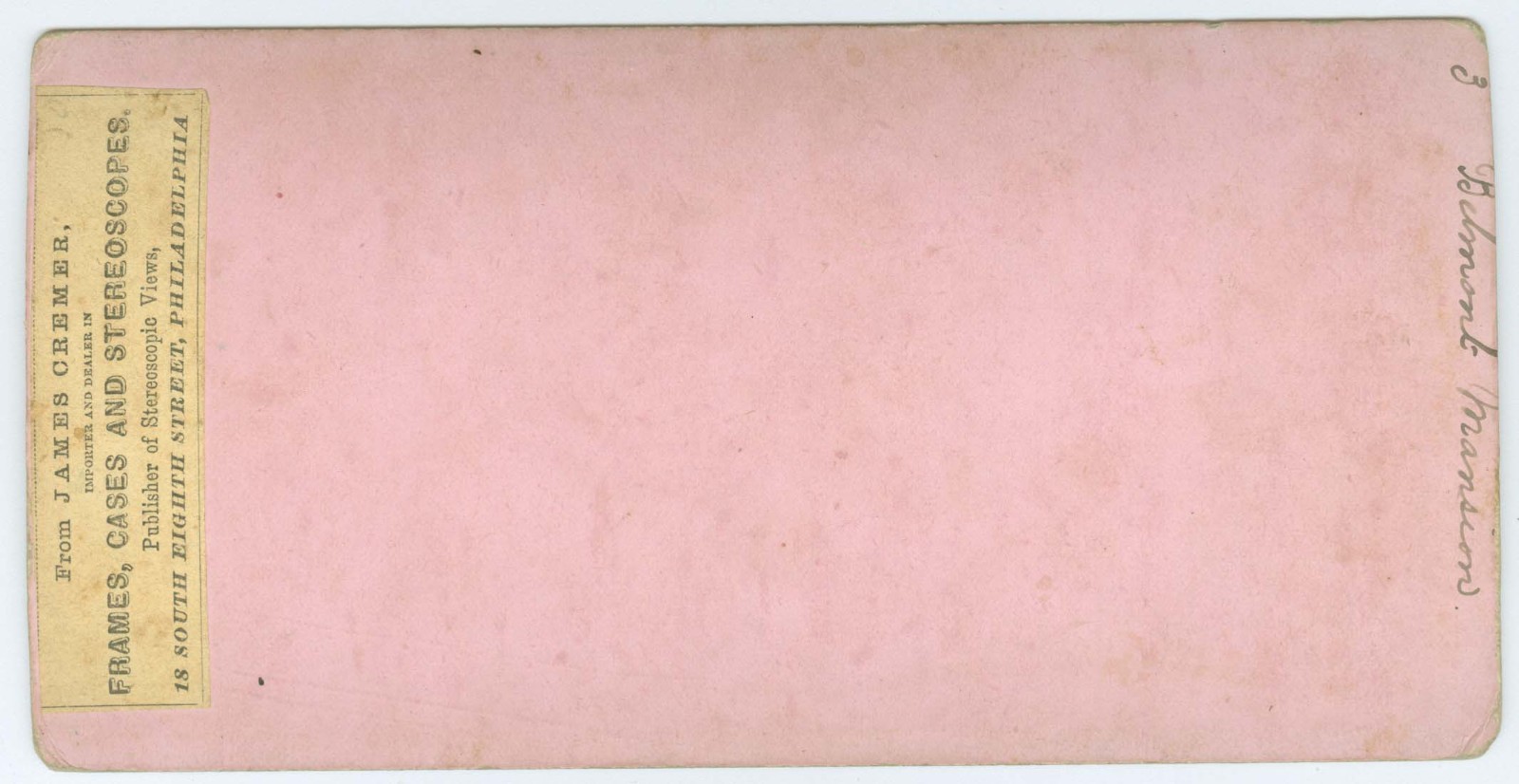 G2258~ PHILADELPHIA Belmont Mansion Fairmont Park c1860s Stereoview