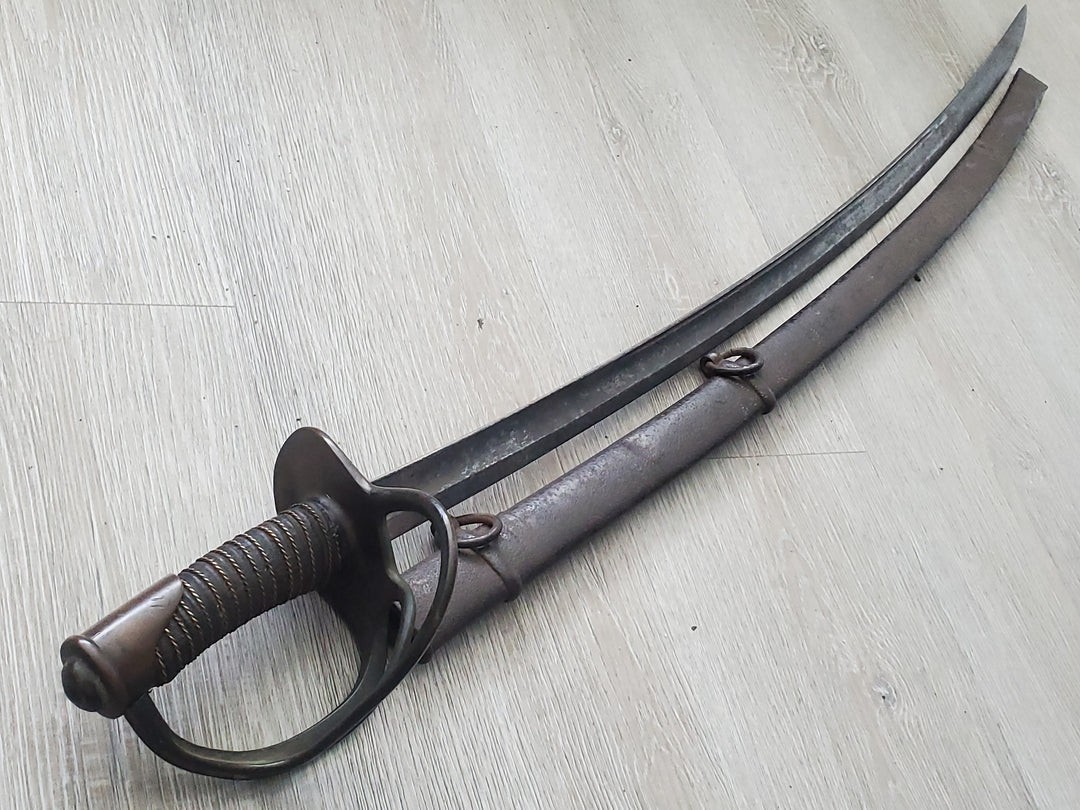 FRIEDRICK POETTER M1840 "OLD WRISTBREAKER" CAVALRY SWORD AND PARTIAL SCABBARD