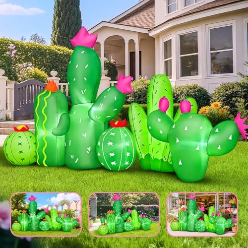 7 FT Spring Easter Inflatable Cactus Outdoor Decoration, Inflatable Cactus