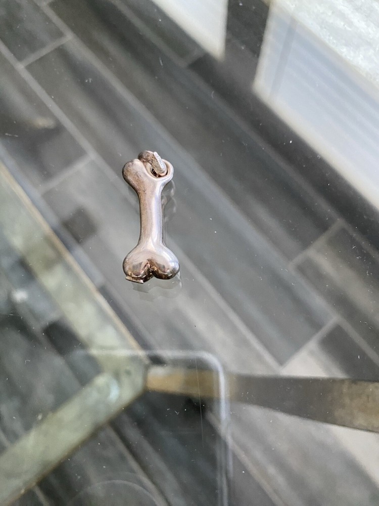 Silver Tone Dog Bone Charm