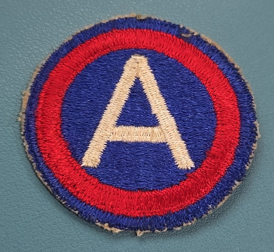 US 3rd Army Shoulder Patch-Cut Edge-Snow Back-Vintage WW-II*