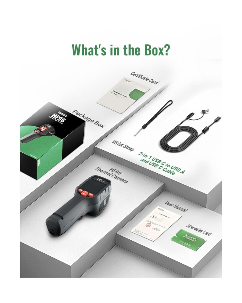 HF96 Thermal Camera with Laser Pointer, Intelligent Scene Detection, Super Re...