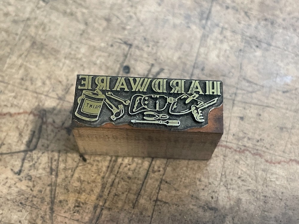 Printing Letterpress Printers Block Hardware Small Header (829)