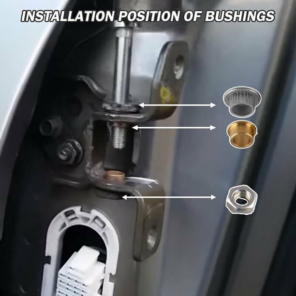 2pcs Door Hinge Pin w/ Bushing Repair Kit for Ford Mustang 94-04 Ranger Lincoln