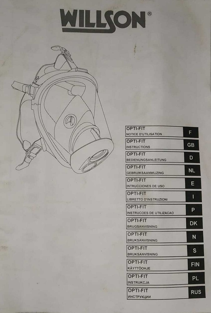 FULL FACE MASK OPTI-FIT WILLSON EN136:1998 CL2