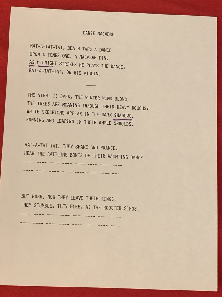 Vincent Price Estate with Spooky Script With Notations Danse Macabre 13i