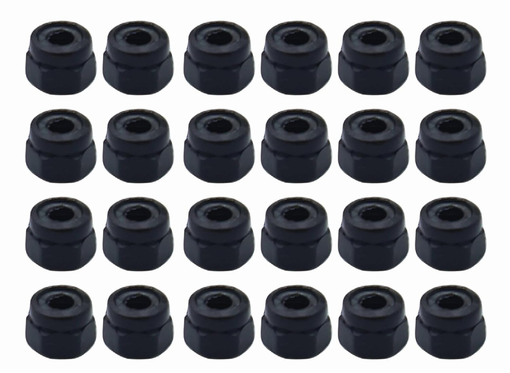 24 Pcs Fingerboard Locknuts Professional Self Lock Nuts with Nylons Insert (B...