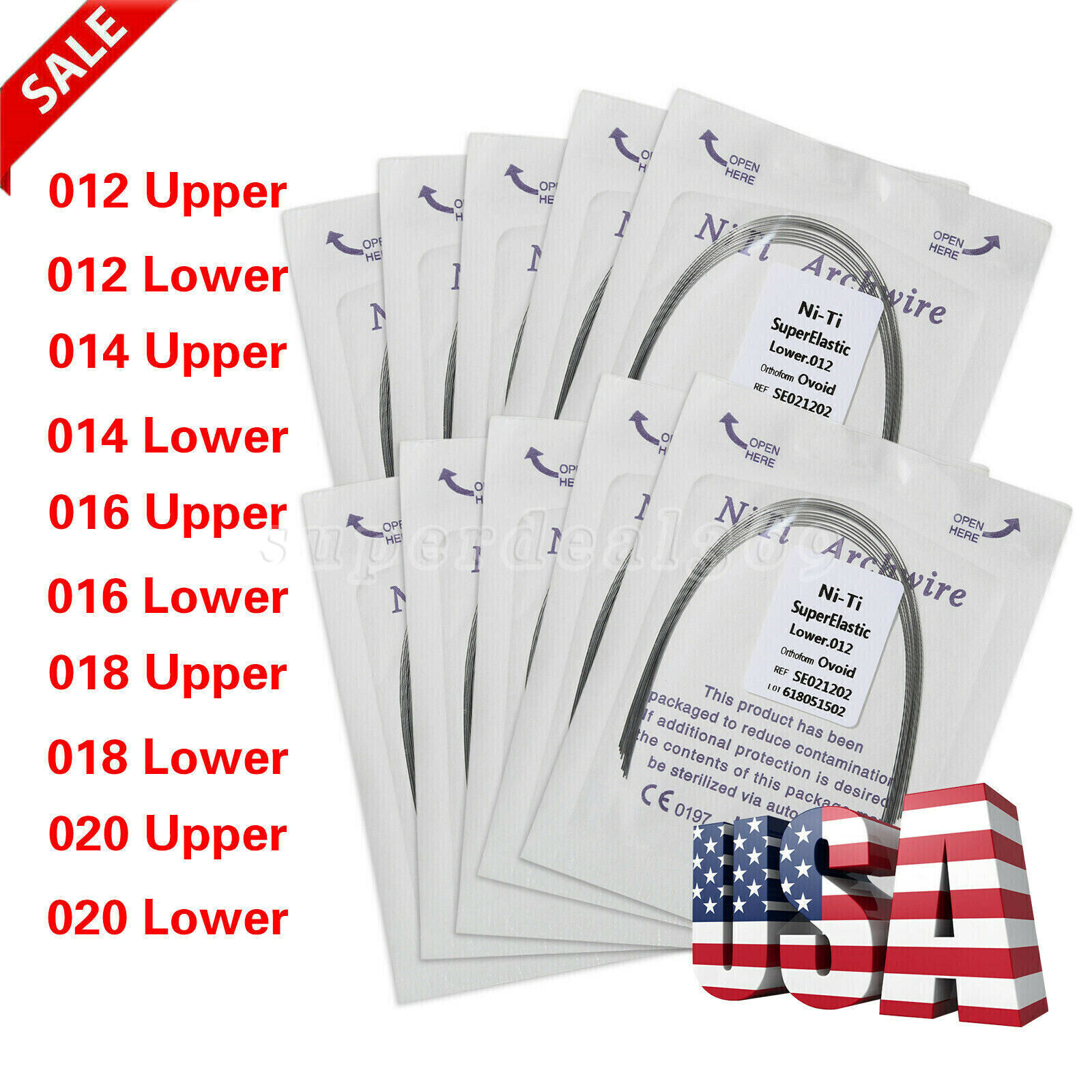 100 Dental Orthodontic Super Elastic Niti Arch Wire Round Ovoid Form Archwire st