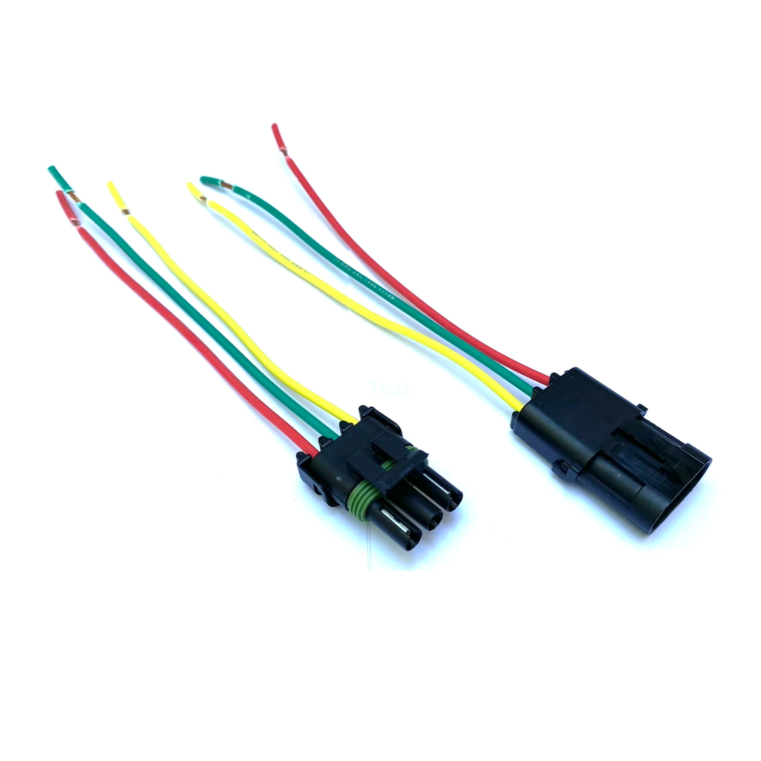 14 AWG Assembled Delphi Weather Pack 3 Pin Sealed Connector Kit. 6" wire