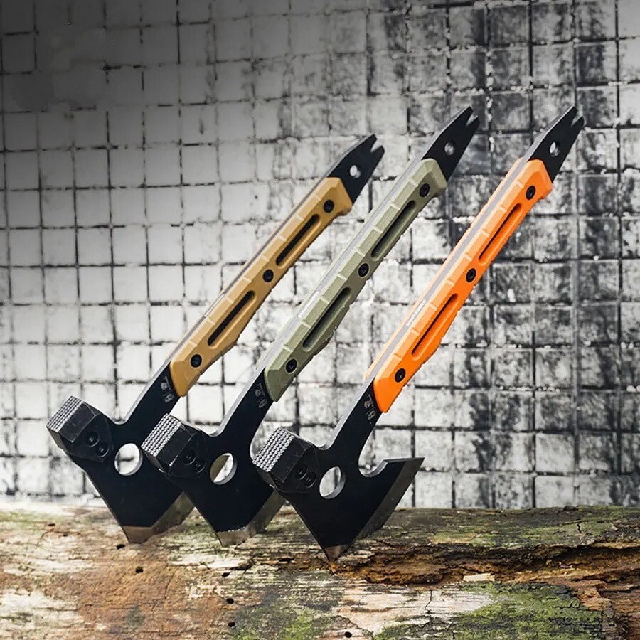 Survival Axe Multi Tool Small Mini Lightweight Hammer Pry Bar Tomahawk Camping