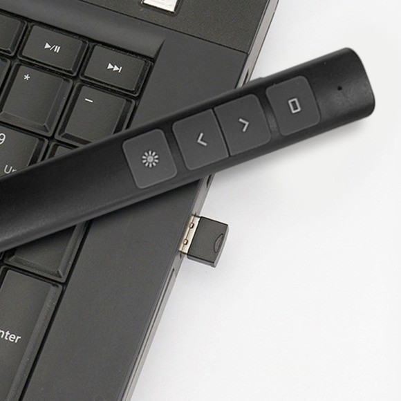 2.4 GHz Wireless Presenter with Red Pointer RF Remote Control Rechargeable Black