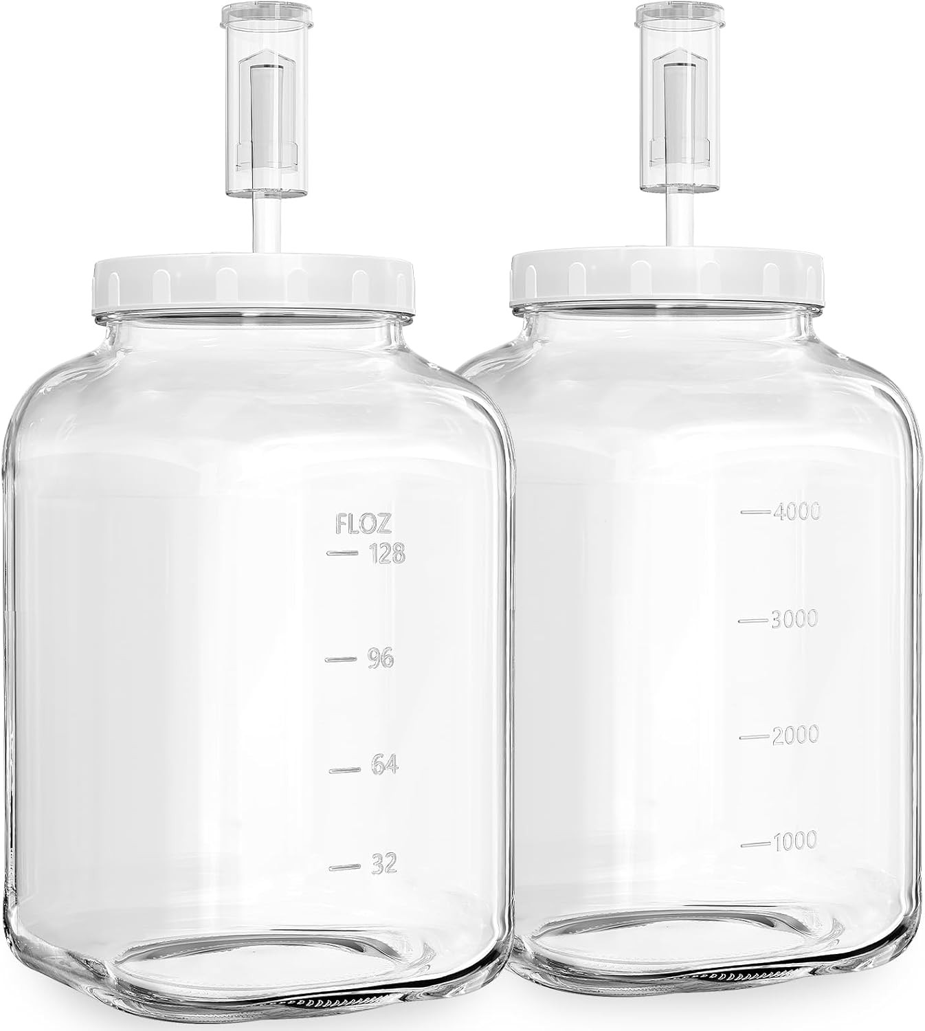 2 Pack Large Fermentation Jars, 1.5 Gallon Glass Jars with 100% Airtight Lid & 3