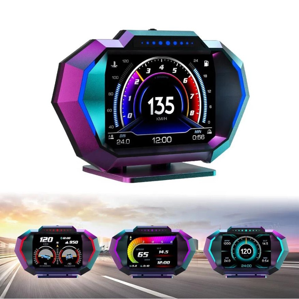 OBD+GPS Head Up Display Car HUD On Board Computer Digital Speedometer Slope Mete