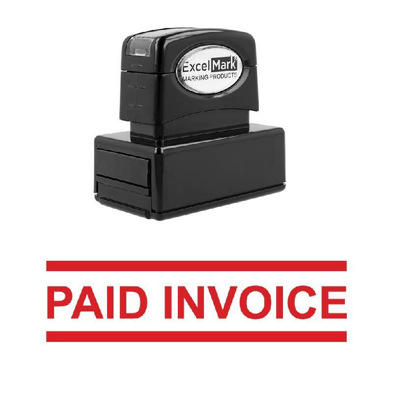 PAID INVOICE Stamp - Pre-Inked / Red