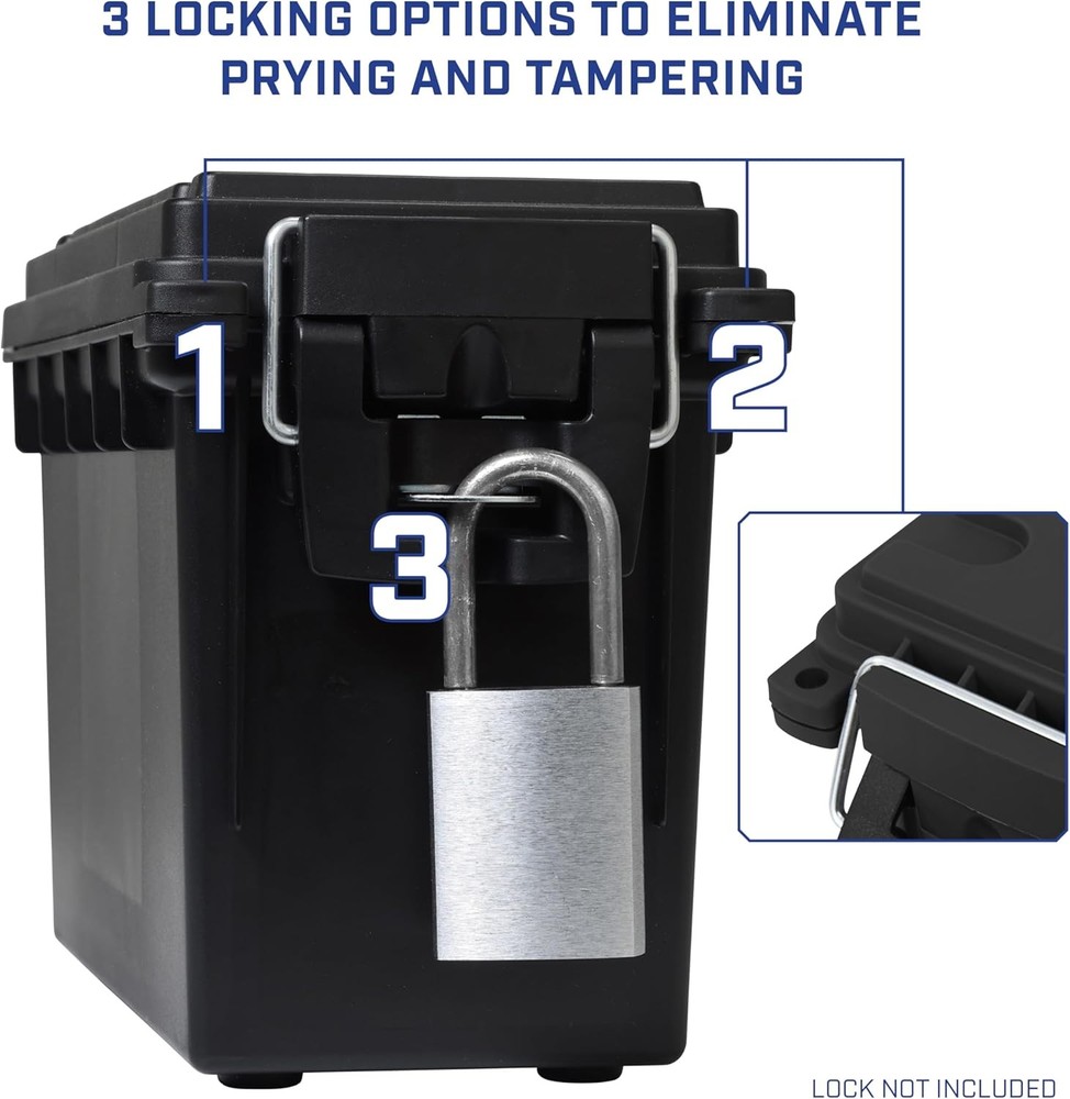 Sheffield .30 Cal Ammo Box 12629 Stackable Waterproof Lockable Storage Case