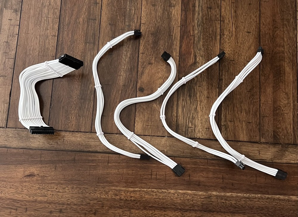White Series Extension Cables (PCIE, CPU & PSU)