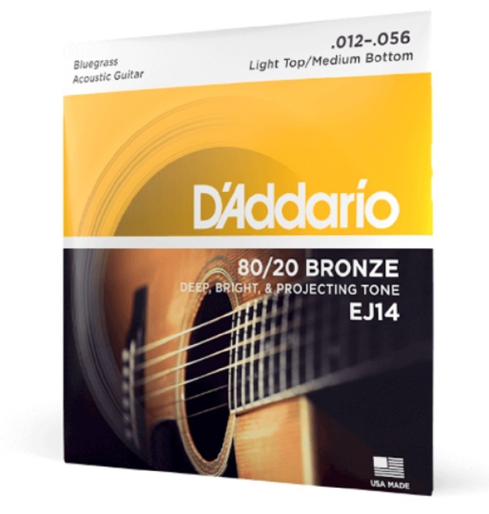 D'Addario EJ14 Guitar Strings 80/20 Bronze Light Top/Medium Bottom 12-56