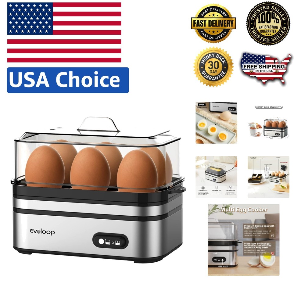 Multi-Functional Egg Poacher with 6 Egg Capacity and Compact Storage Design
