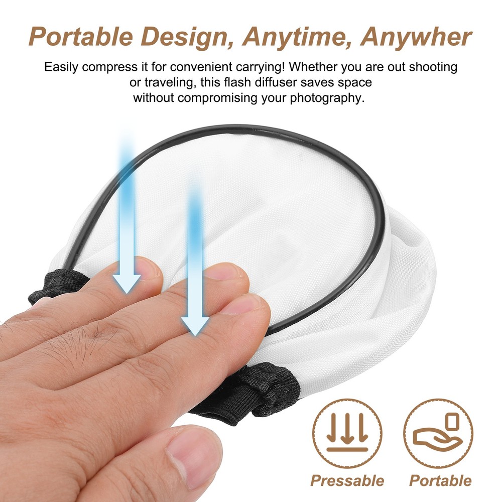 4pcs 3.5" x 2.4" Soft Mini Flash Bounce Diffuser Cap, for Flashlight, White