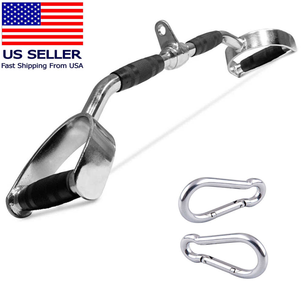 Home Gym Cable Attachment Handle Machine Strength Exercise Press Down Lat Set