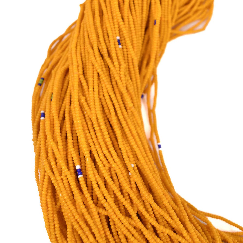 Baule Tamba Dark Yellow Seed Bead Necklace