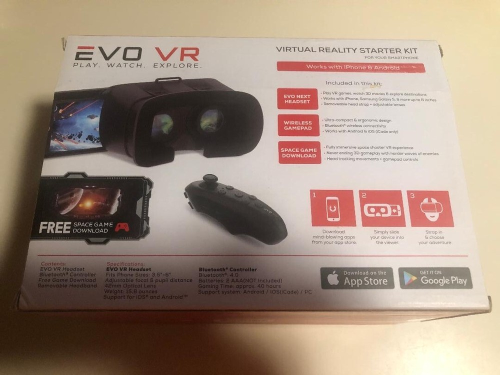 EVOVR Virtual Reality Starter Kit Bluetooth Gamepad Controller MI-VRH07-101