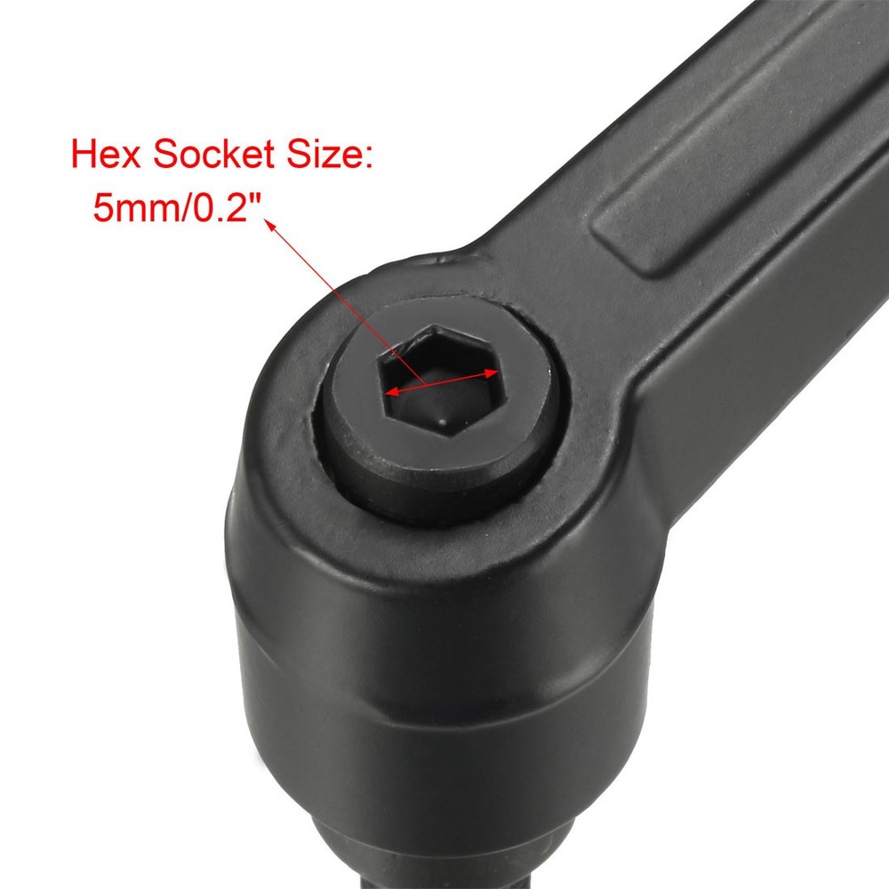 4pcs M10 x 40mm Thread Push Button Ratchet Level Adjustable Handle Male Stud