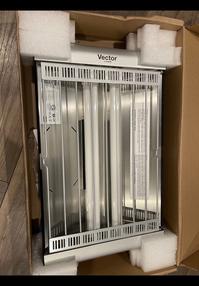 Vector Plasma Grill Insect Light Trap Lamp Silver White Metal Plastic