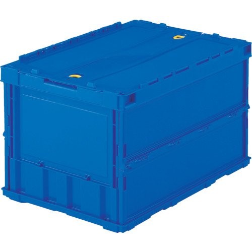 Thin Folding Container with Locking Lid, Dark Blue, 50L, 3-Pack, TR-C50B-DB