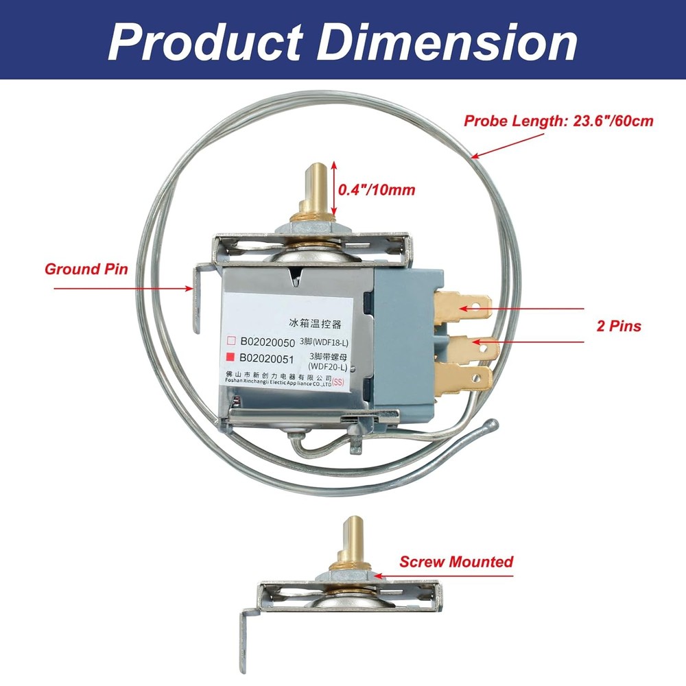 Luomorgo Mini Refrigerator Temp Control Freezer, 2 Pin WDF-20