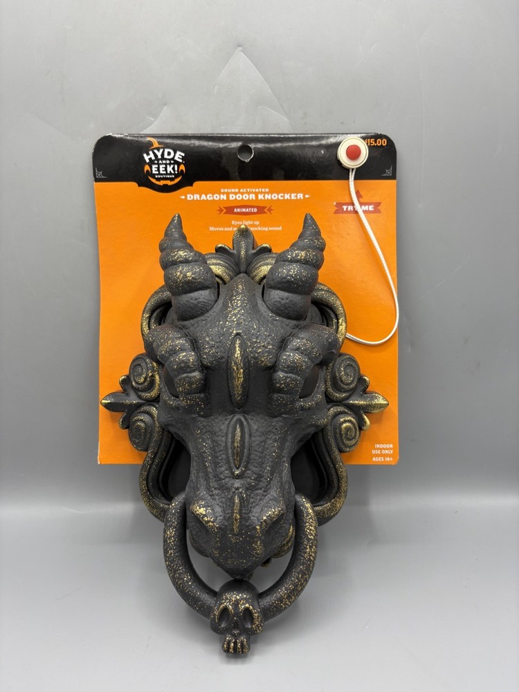 🦇 Hyde & Eek Animated Dragon Door Knocker Decorative Prop 🎃👻