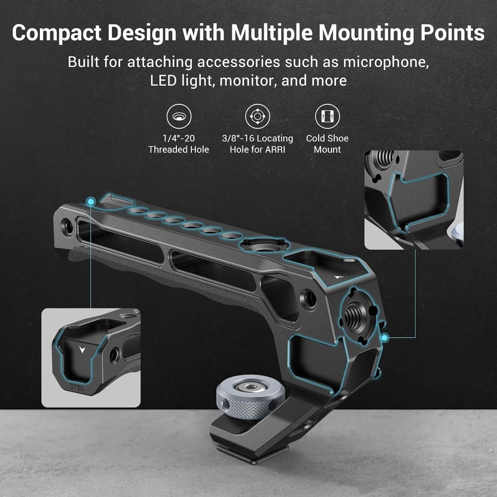 SmallRig Lightweight Top Handle, Grip for DSLR Camera Cage, Universal Handle wit