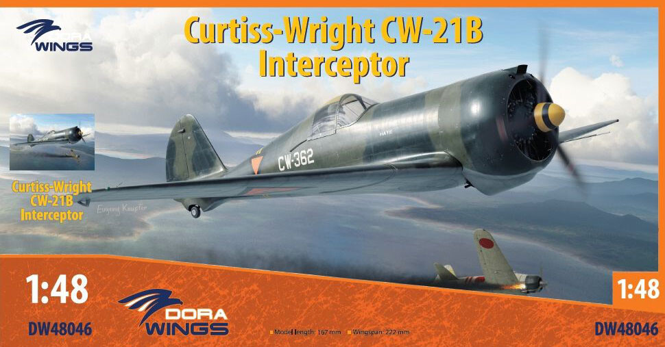 Dora Wings 48046 Curtiss-Wright CW-21B Interceptor, scale plastic kit 1/48