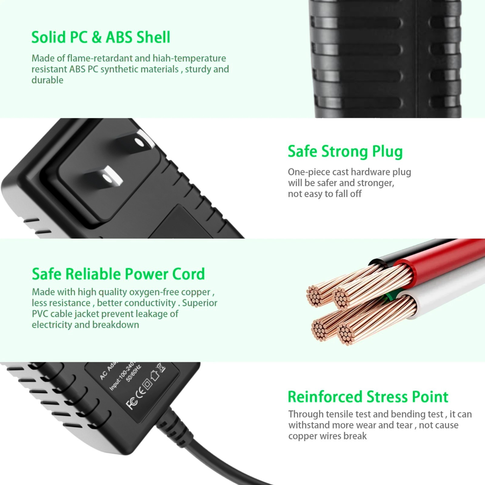 6V 2A AC/DC Power Adapter Cord with 10 Replacement Plug Tips