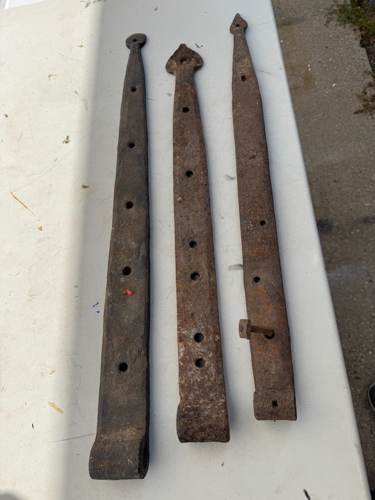 antique strap hinges hand made 1800's