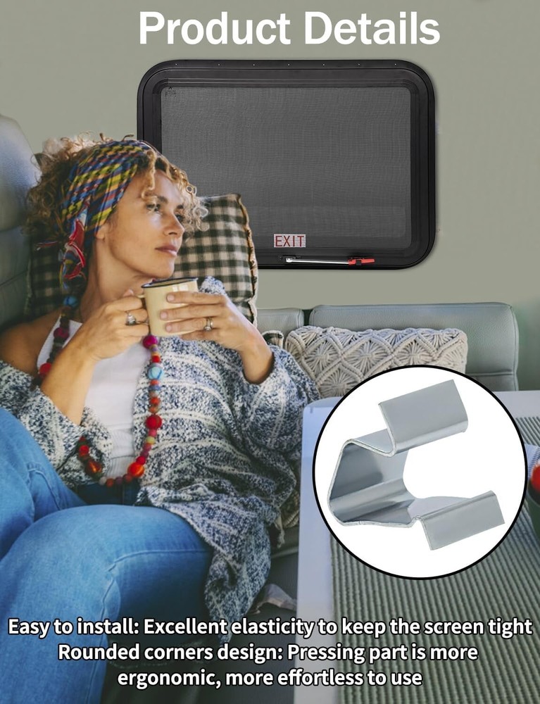 RV Window Screen Clips 10 Pack | Screen Installer Clips | Screen Retainers Clips