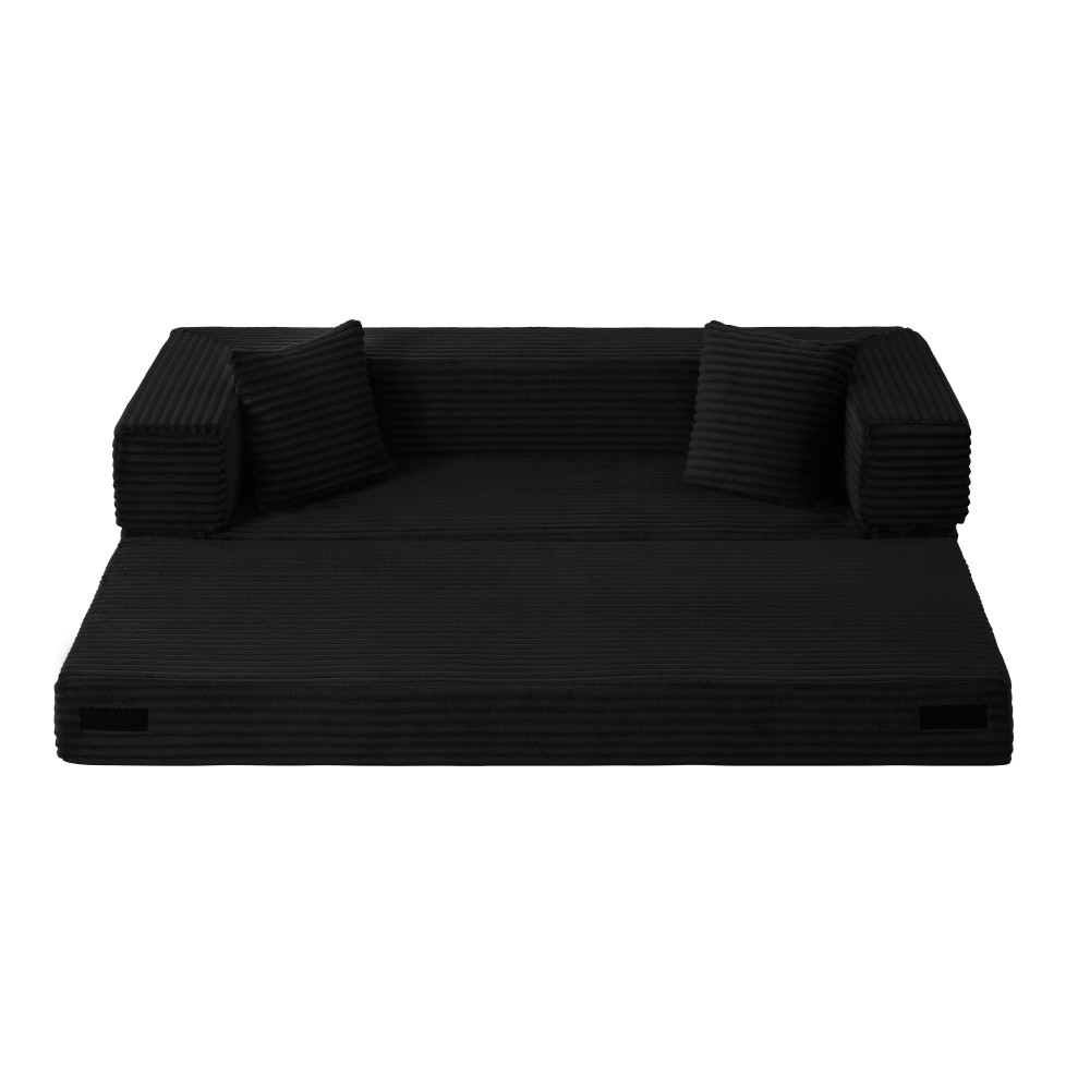 Convertible Sleeper Sofa Bed for Small Spaces, 3-Seater w/ Removable Covers