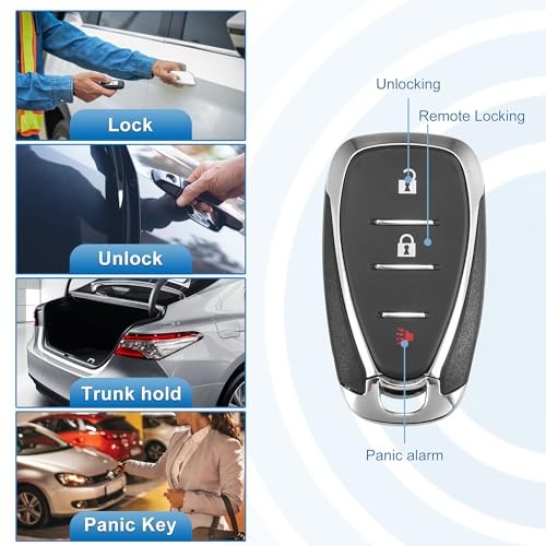 3 Button Car Keyless Entry Remote Control Replacement Key Fob Proximity Smart